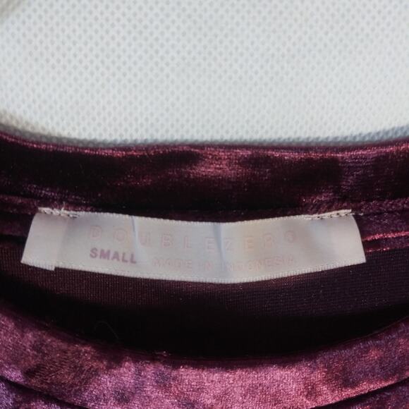 Double Zero Reddish Purple Crushed Velvet Tee Dress Size Small - Picture 4 of 5